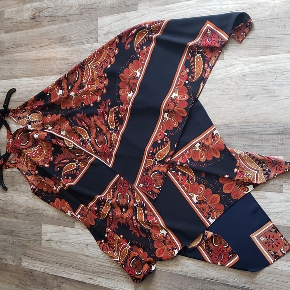 SLNY NEW YORK HALTER SCARF/SLIP DRESS SZ LARGE - Picture 2 of 10